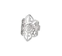LIKGREAT Bague Lotus Bague Religieuse Symboles Mystères Bague Om Ohm Bague Etoile de David Bague Croix Yin Yang Protection Amulette Acier inoxydable Bijoux Cadeaux pour Femmes Filles (Argent)