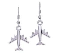 Likgreat Boucles d'oreilles et collier avec pendentif en forme d'avion pour hôtesse de vol, Métal,
