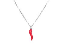 LIKGREAT Collier Corne Italienne pour Femme Cornicello Pendentif Piment Rouge Porte-Bonheur Amulette Talisman Bijou Protecteur