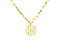 LIKGREAT Collier Fleur de vie Collier Pendentif Graines de vie Collier Symbole Géométrie Sacrée Amulette de Guérison Spirituelle Bijoux (or-1)