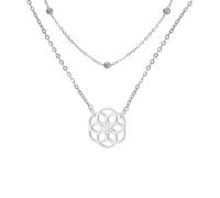 LIKGREAT Collier Fleur de vie Collier Pendentif Graines de vie Collier Symbole Géométrie Sacrée Amulette de Guérison Spirituelle Bijoux (argent-2)
