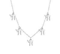 LIKGREAT Collier Hébreu Chai Symbole de Vie Juif Collier Amulette de Bénédiction Religieuse Juive Bijoux Israël Hanoucca (3 silver)