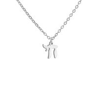 LIKGREAT Collier Hébreu Chai Symbole de Vie Juif Collier Amulette de Bénédiction Religieuse Juive Bijoux Israël Hanoucca (style1 silver)