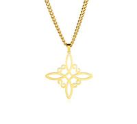 LIKGREAT Collier Noeud Celtique Irlandais Celtique Amulette Pendentif Charme Bonne Chance Symbole Protection Géométrique Quaternité Bijoux Vintage pour Femmes Filles (Style 1-Or)