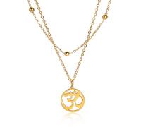 LIKGREAT Collier pour femmes Colliers pendentifs indiens Yoga Aum Om Ohm Sanskrit Symbole Hindhu Bijoux pour femmes et filles (gold)