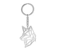 LIKGREAT Porte-clés en forme d'animal creux en acier inoxydable pour sac à main ou sac à main, Wolf 2., Large