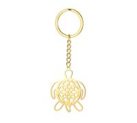 LIKGREAT Porte-clés Tortue Celtique en Acier Inoxydable Pendentif Totem Animal Ajouré Amulette de Tortue Marine Bijoux Mixte (or)