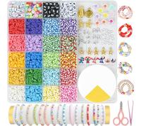 LIKGUANG Stitch Perles pour Bracelets, Perle Kits pour Bracelets Colliers avec Kit de Breloques et Cordes élastique,Jouet Cadeau Enfant 7 8 9 10 11 12 13 14ans