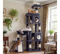 LIKISAK Arbre à Chat 173cm XXL, Tour de Jeux pour Grands Chats, Gris Foncé