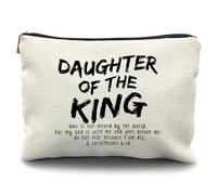 Likjad Trousse de maquillage avec versets de la Bible, fille du roi, trousse de maquillage chrétienne, cadeaux inspirants, cadeaux chrétiens pour femmes, cadeaux chrétiens pour filles, corinthions 6