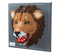 LIKLIKLINK Kit de Blocs Construction 3D Lion Mural, Micro Mini-Blocs de Construction, Jeu de Construction de Décoration Murale Animalière, Ensemble de Décoration D'intérieur Cadeau Créatif Idéal