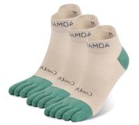 likloks Chaussettes à Cinq Doigts pour Hommes et Femmes - Chaussettes Athlétiques Séparation des Doigts pour Course à la Cheville, Vert (3 Paires) - Petites