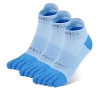 likloks Chaussettes à Cinq Doigts pour Hommes et Femmes - Chaussettes Athlétiques Séparation des Doigts pour Course à la Cheville, Bleues (3 Paires) - Petites