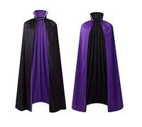 LIKPOJA Cape réversible pour adultes, Noir et violet (col montant), 150cm / 59.06''