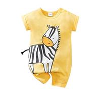 LIKPOJA Ensemble de vêtements pour nouveau-né unisexe pour bébé, combinaison d'été à manches courtes, barboteuse pour bébé garçon et fille, Zèbre A, 9-12 mois