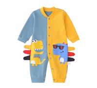 LIKPOJA Ensemble de vêtements pour nouveau-né unisexe pour bébé - Combinaison d'été à manches longues - Barboteuse pour bébé garçon et fille, Dinosaure E, 6-9 mois