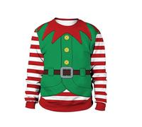 LIKPOJA Pull de Noël pour homme - Hauts festifs - Pull de Noël moche pour homme - Pour fête de Noël - Hiver chaud, Vert b, L