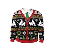 LIKPOJA Pull de Noël pour homme - Hauts festifs - Pull de Noël moche pour homme - Pour fête de Noël - Hiver chaud, Noir A, M