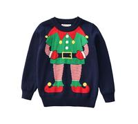LIKPOJA Pull de Noël tricoté pour enfants filles et garçons - Joli Père Noël - Pull tricoté pour les fêtes de Noël d'enfants - Vêtements d'hiver chauds et décontractés, Tricot G, 2-3 ans