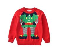 LIKPOJA Pull de Noël Tricoté pour Enfants - Joli Père Noël - Vêtements d'Hiver Chauds et Décontractés - Filles et Garçons, Tricot F, 3-4 Ans
