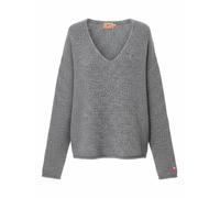 LIKS. Munich Pull-over 'Strickpullover Stern mit V Ausschnitt - AlinaC' gris fumé, Taille L
