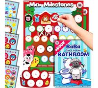Lil ADVENTS Lot de 2 mini tableaux d'apprentissage de la propreté pour tout-petits garçons et filles - Tableau d'autocollants - Tableau de récompense de la propreté : autocollants, tableau d'activités