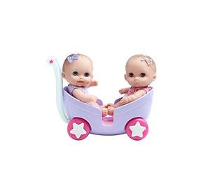 Lil` Cutesies Twin Dolls In Stroller - 8.5 All Vinyl Water Friendly Dolls For Children Ages 2+ - Designed By Berenguer
