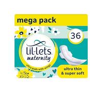 Lil-Lets Lot de 3 paquets de 12 serviettes longues ultra fines avec ailes, parfaites pour 3 semaines après la naissance