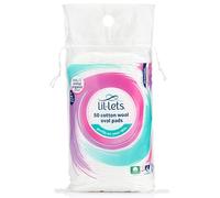 Lil-Lets Lot de 50 tampons ovales en coton, certifiés biologiques, 100% pure laine, extra large, doux et absorbants, doux pour la peau, testés dermatologiquement