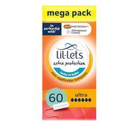 Lil-Lets Lot de 6 paquets de 10 tampons sans applicateur, débit extrêmement élevé