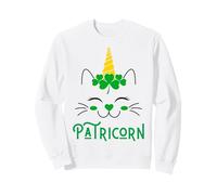 Lil Miss Irish Caticorn Vert St Patrick Chat Licorne Sweatshirt