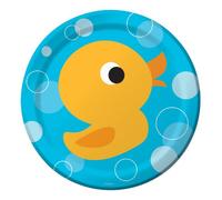 Lil' Quack Lot de 8 assiettes à dessert rondes en carton