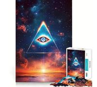 L'Œil Qui voit Tout dans l'espace Puzzle de 1000 pièces Entraînement cérébral ludique Pièces précises et sans Couture Passe-Temps Fascinant pour Les Moments de détente (38x26cm)