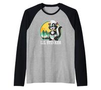 Lil Stinker Mouffette dans Une Couche Motif Camp d'été rétro Manche Raglan