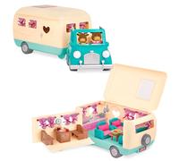 Li'l Woodzeez 6486Z Ensemble Jouet Camping-Car Bleu - 40 pièces Comprenant un Van Transformable & Accessoires - Figurines non Inluses - Dès 3 ans - Bleu