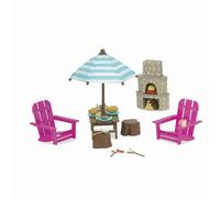 Li'l Woodzeez - Ensemble patio extérieur pour poupées 18 pièces multicolore