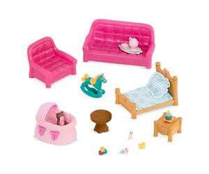 Li'l Woodzeez - Ensemble Salon et Chambre d'enfant - Meubles Miniatures - Meubles pour poupées - Accessoires pour Maisons de Jeu - 3 Ans et +