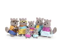 Li'l Woodzeez - Famille d'écureuils Bustleberry avec Les Grands-Parents - Ensemble de 7 pièces avec Figurines Miniatures - Jouets et Accessoires pour Animaux pour Les Enfants de 3 Ans et Plus