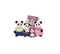 Li'l Woodzeez Famille Panda Skyhopper, 4 Figurines avec Livre