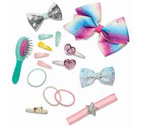 Li'l Woodzeez Glitter Girls - Ensemble de Coiffure - Ensemble de Coiffure - Arcs à Cheveux Arc-en-Ciel - Pinces à Cheveux et élastiques - Accessoires pour poupées de 36 cm - 3 Ans et +