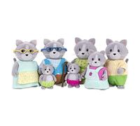 Li'l Woodzeez - Les chats Daintypaw - Petite Figurine Animale - Famille de chats Daintypaw - Lot de 7 figurines d'animaux de collection floqués - Figurines de poupées posables - 3 ans et +