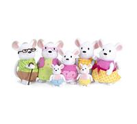 Li'l Woodzeez - Nibblekin Mouse Family with Grandparents - 7pc Set with Miniature Figurines - Jouets et Accessoires pour Animaux pour Les Enfants de Plus de 3 Ans