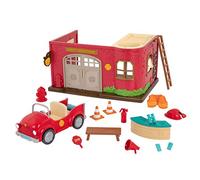 Li'l Woodzeez - Poste d'incendie de jouets - Jeu de la caserne de pompiers - Camion de pompier jouet - Jeu de pompiers - 3 ans et +