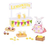 Li'l Woodzeez WZ6718Z Play Li'l Woodzeez - Support de Limonade 25 pièces avec Personnage d'animal, Nourriture et Boissons - Figurines Miniatures et Ensembles de Jeu pour Enfants à partir de 3 Ans,