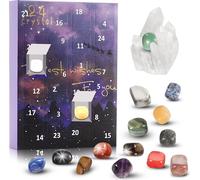 （Lila）Calendrier de l'Avent des pierres précieuses - Calendrier de l'Avent pour enfants avec 24 pierres précieuses à ouvrir chaque jour, un calendrier complet du compte à rebours de Noël de la collect