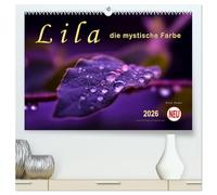 Lila - die mystische Farbe (hochwertiger Premium Wandkalender 2026 DIN A2 quer), Kunstdruck in Hochglanz: Die Farbe Lila, mystisch und unergründlich, Verbindung zwischen warmen Rot und kalten Blau.