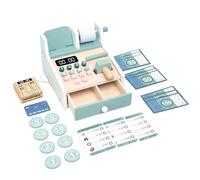 lilaBelle]Jouet enregistreuse en Bois pour Enfants, Jouets Montessori en Bois pour Tout-Petits, Caisse enregistreuse pour Enfants avec Scanner et tiroir, Jouet éducatif pour Filles et garçons