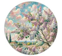 Lilac 1000 Pièces Puzzles Classiques Jouets Éducatifs Jeu D'Intelligence Plante Puzzle Circulaire Puzzle Difficile Impossible pour Enfants Cadeau 1000pcs (67.5x67.5cm)