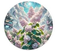 Lilac 1000 Pièces Puzzles Classiques Jouets Éducatifs Jeu D'Intelligence Plante Puzzle Circulaire Puzzle Difficile Impossible pour Enfants Décompression Et Cadeau 1000pcs (67.5x67.5cm)