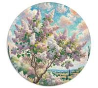 Lilac 1000 Pièces Puzzles Classiques Jouets Éducatifs Jeu D'Intelligence Plante Puzzle Rond Puzzle De Qualité Supérieure pour Adultes Et Enfants 1000pcs (67.5x67.5cm)